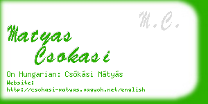 matyas csokasi business card